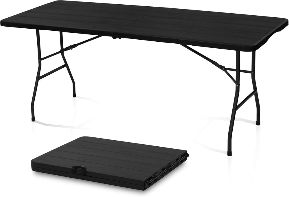 AJP Distributors 6 Foot Portable Plastic Folding Table 6FT 72" Half Fold...