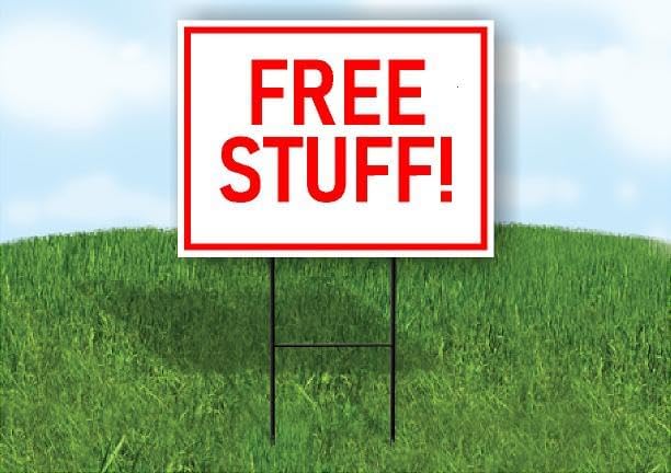 Free Stuff Red White Double Sided 18X24