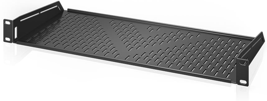 AC Infinity Vented Rack Shelf 1U, 8" Deep for 19" Server & AV R...