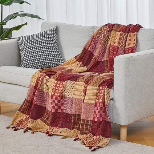 amorus Boho Throw Blanket, Sofa Blankets for Couch (M,60 * 75inch)