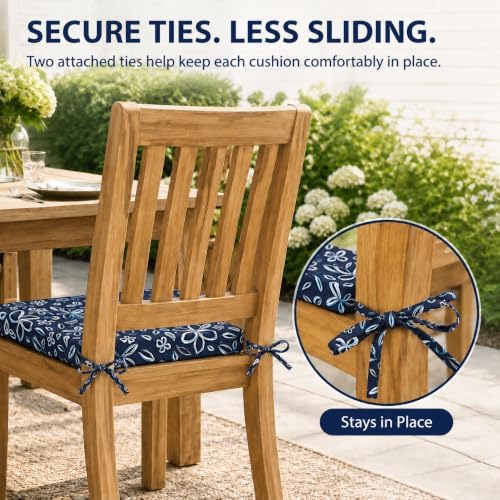 UNIKOME Outdoor Chair Cushions Pack of 4, Water Resistant Patio Cushions with...