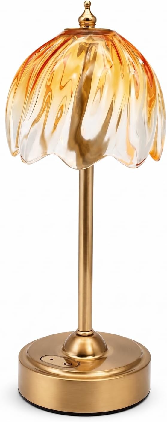 Nusogon Cordless Flower Table Lamp, 5200mAh Small Rechargeable Touch Lamp