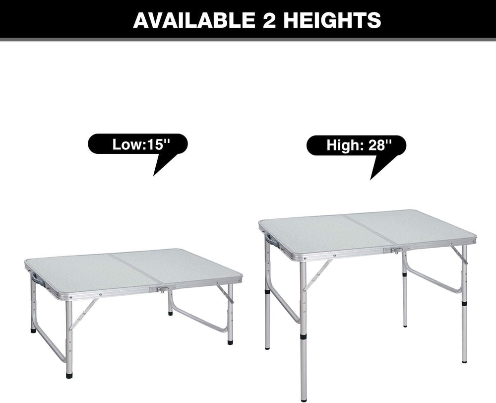 REDCAMP Aluminum Camping Table 3 Foot, Portable Folding Table