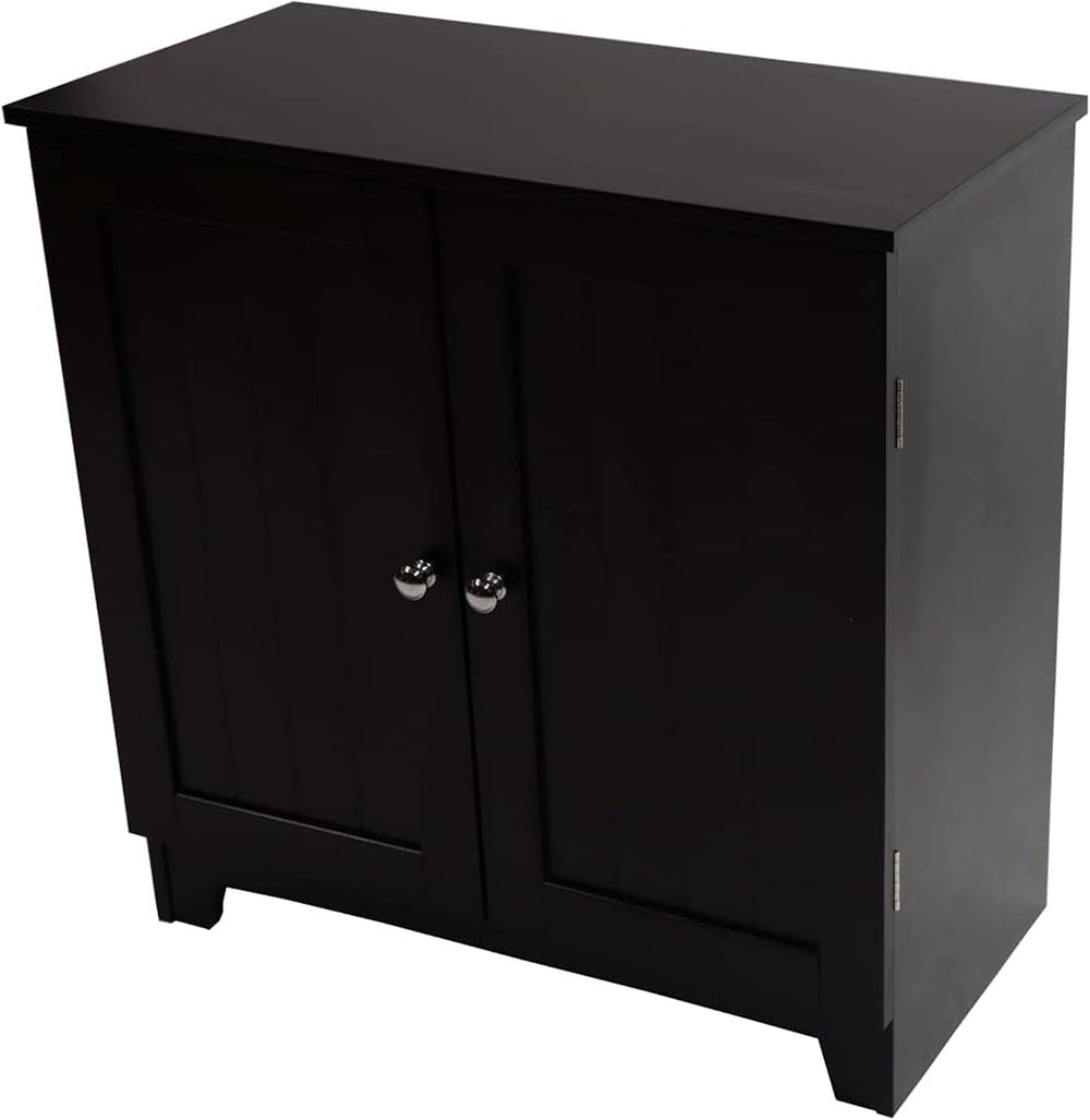 Redmon Contemporary Country Double Door Linen Storage Cabinet, Espresso