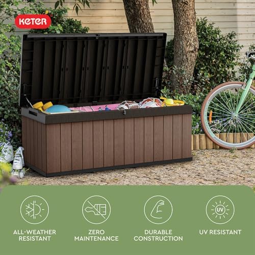 Keter Darwin 100 Gallon Resin Large Deck Box - Organization and Storage for P...