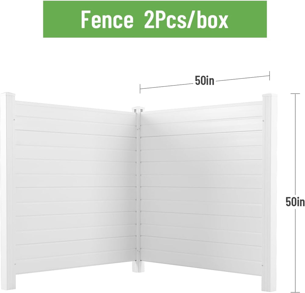 2Pc 50x50 Inch Air Conditioner Fence Trash Can Fence, Vinyl Pool Equipment En...