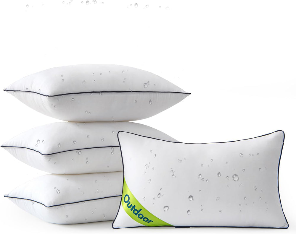 MIULEE 12x20 Outdoor Pillows Pack 4 Waterproof Pillow Inserts