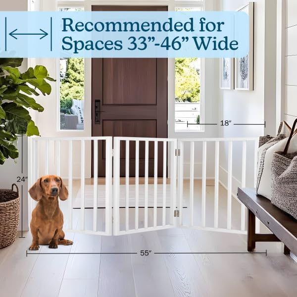 PETMAKER Pet Gate – Dog Gate for Doorways, Stairs or House– Freestanding, Fol...