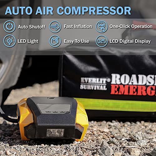 Everlit Survival Car Emergency Kit, Roadside Safety Tool Kit with Gloves,Digi...
