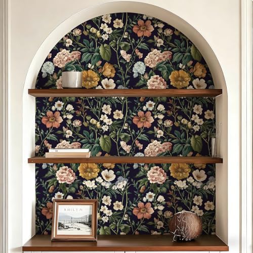 Livebor Floral Peel and Stick Wallpaper Floral Contact Paper 16.9"x393.7...