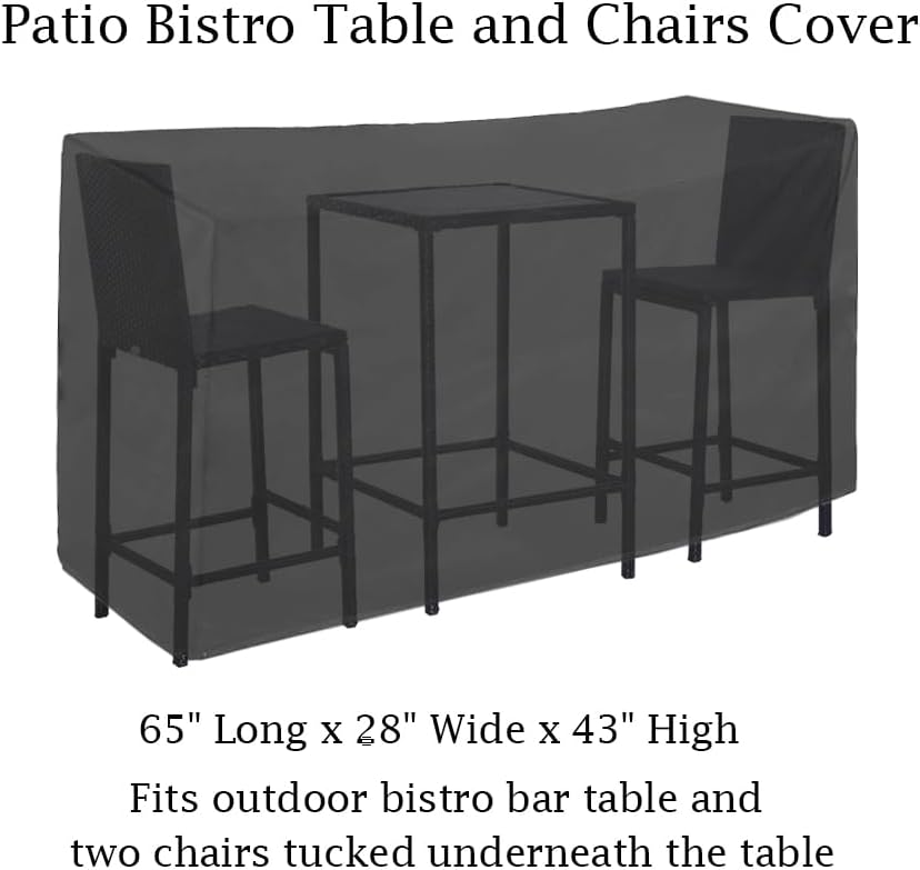 Outdoor Bar Height Dining Set Cover for Patio Bistro Sets 3 Piece