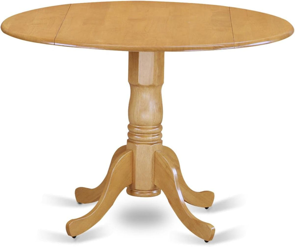 East West Furniture DLVA3-OAK-C 3 Piece Dining Set Contains a Round Dining Ro...