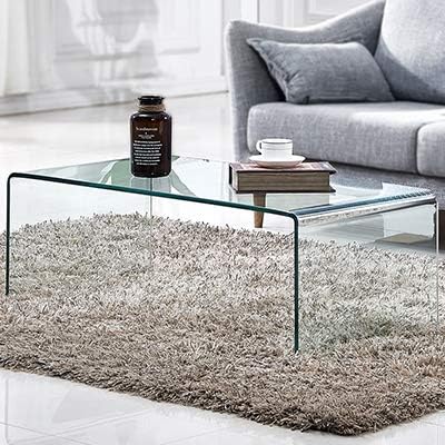 Premium Tempered Glass Coffee Table,Small Modern Clear Coffee Table for Livin...