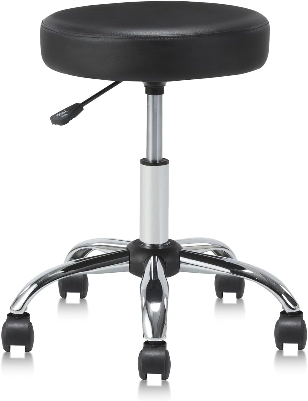Round Rolling Stool Swivel with Wheels Adjustable Height Seat 19.7"D x 1...