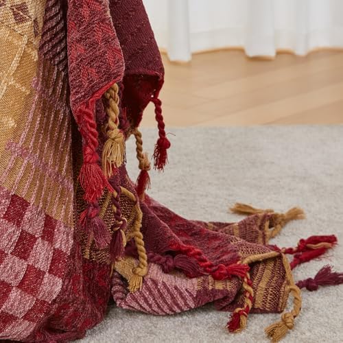 amorus Boho Throw Blanket, Sofa Blankets for Couch (M,60 * 75inch)