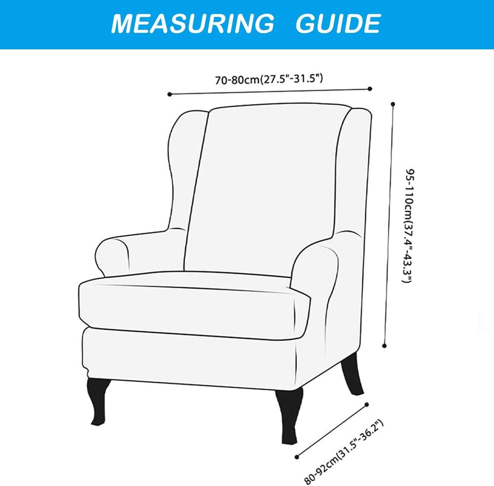 OBCREAT Wingback Chair Covers 2 Piece Stretch Velvet Wingback Chair Slipcover...