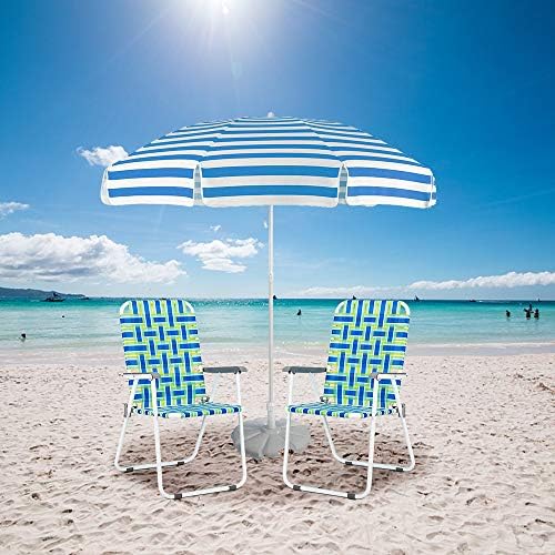 VINGLI Patio Lawn Webbed Folding Chairs 1 Piece, Outdoor Beach Chair Portable...
