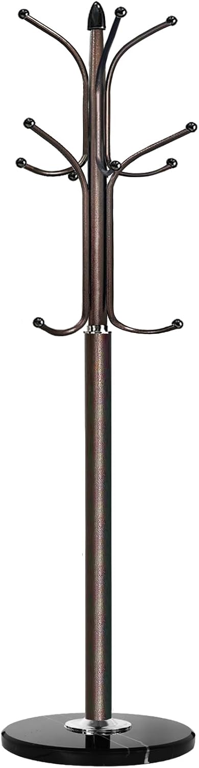 Kertnic Freestanding Coat Rack Stand, Heavy Duty Metal Hall Tree with 12 Hook...