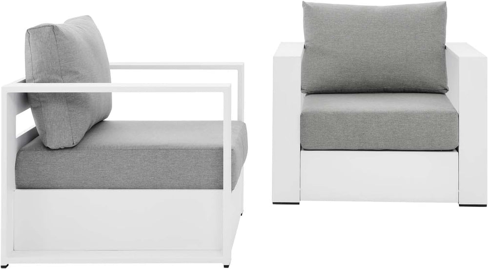 Modway Tahoe Aluminum 2-Piece Patio Set in White Gray