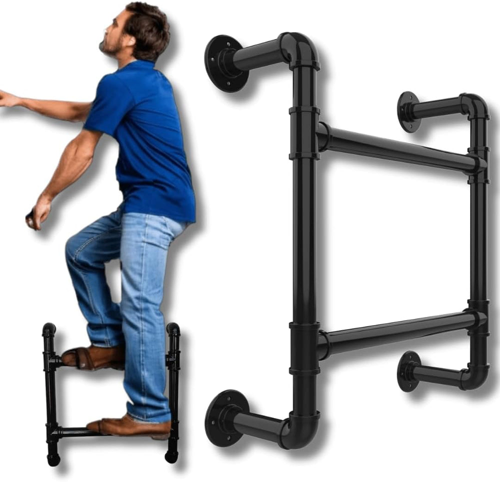 2-Step Wall-Mounted Ladder/Integrated 2-Rung Ladder Window Well Egress - Perm...