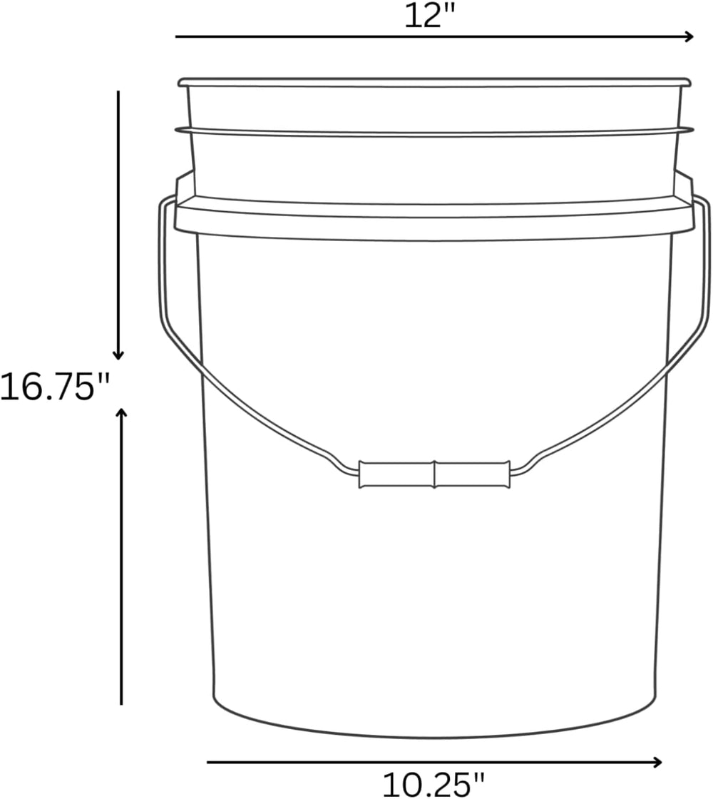House Naturals 6 Gallon Food Grade Bucket Pail with Black AirTight Screw on L...