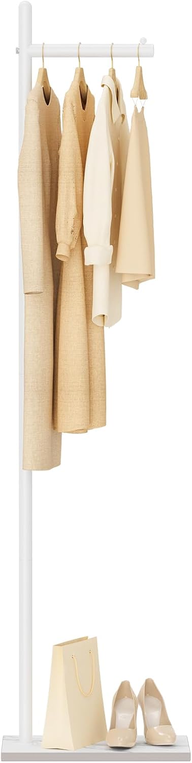 Yawinhe Metal Coat Stand with Square Base,68.5 Inches High,White,1-Pack