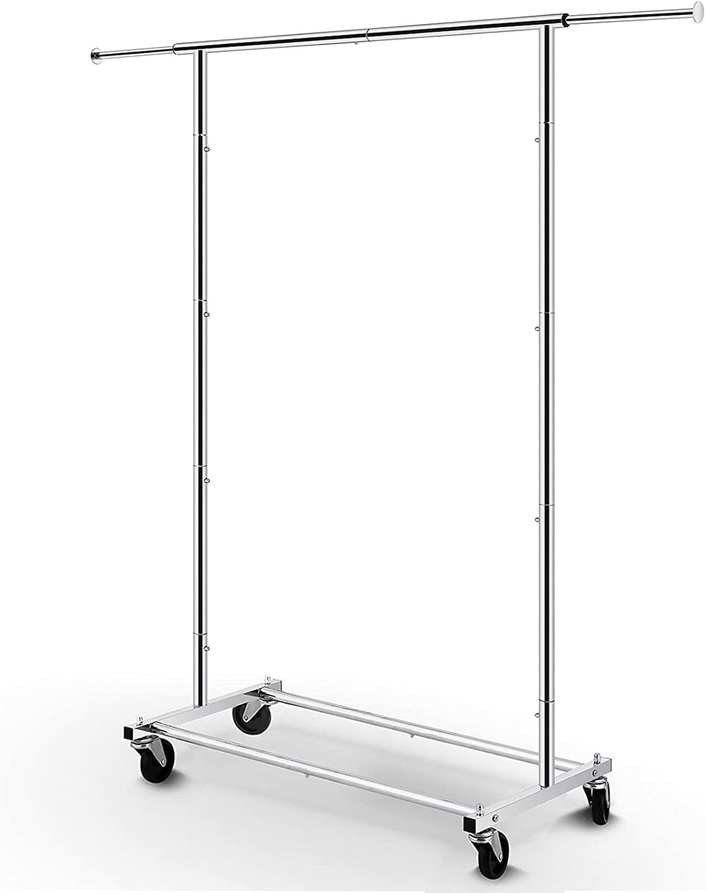 Simple Trending Clothing Garment Rack, Extendable Clothes Organizer, Chrome