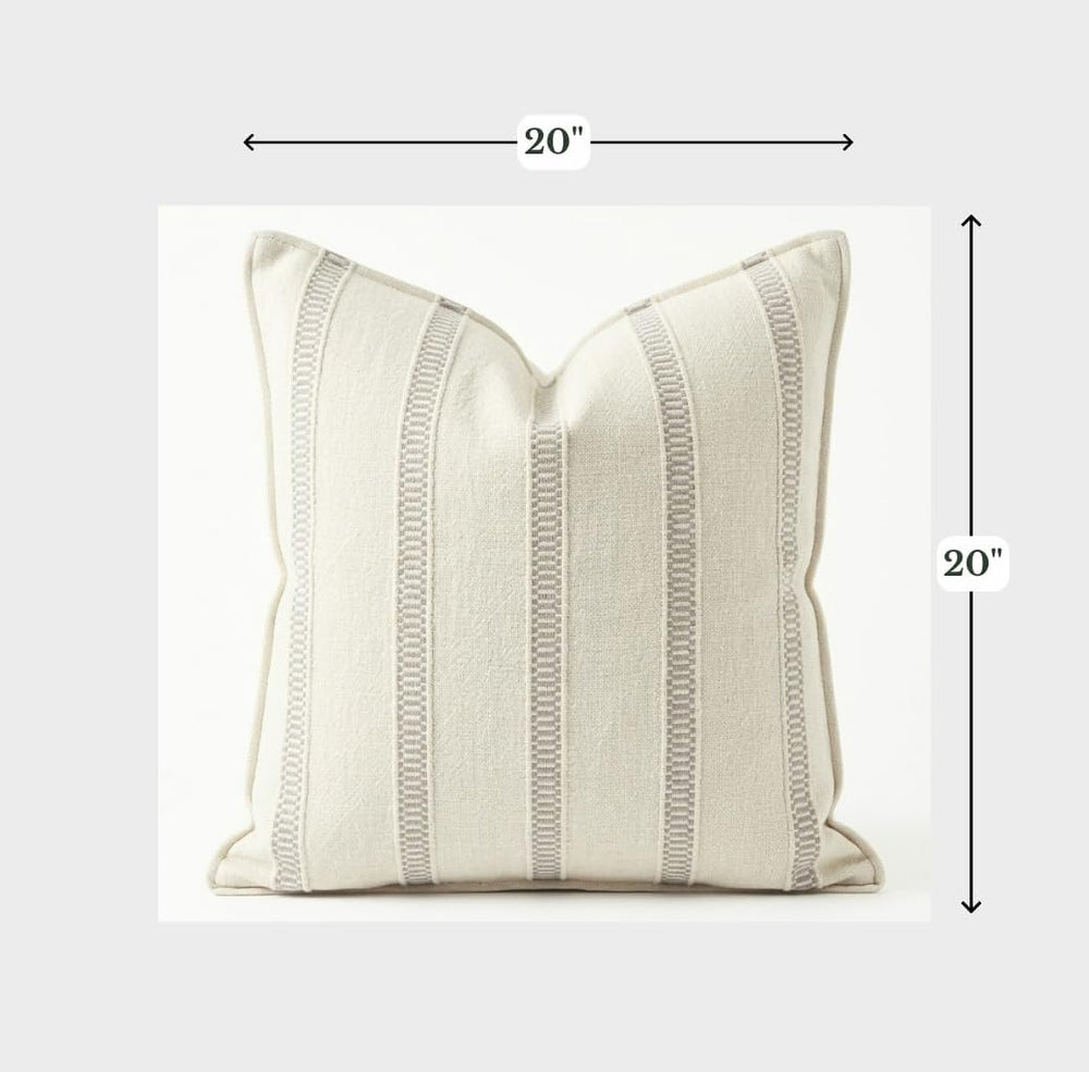 SanVia Designer Cotton Throw Pillow Covers 20x20 for Nooks, Beds & Sofas