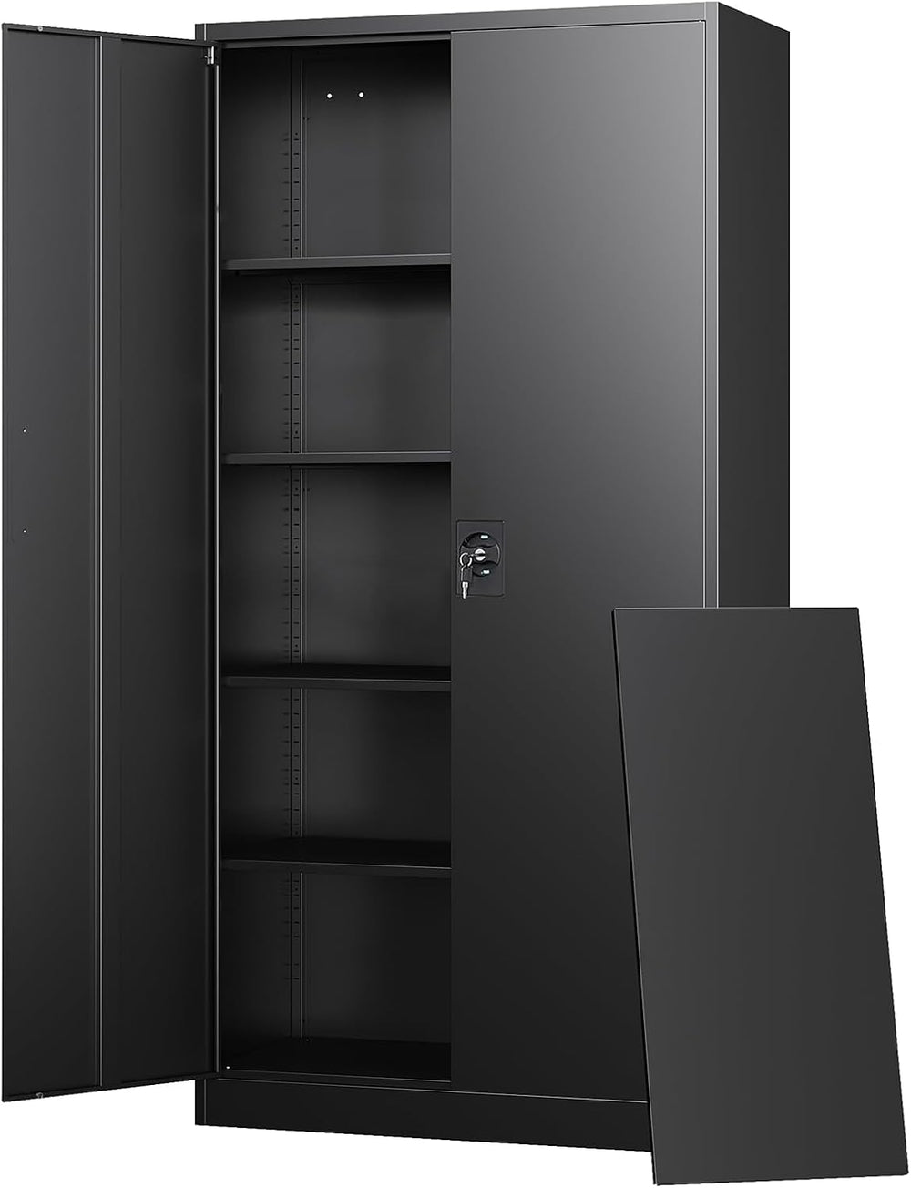 Letaya Metal Garage Storage Cabinets with Lock Door and Adjustable Shelves, S...