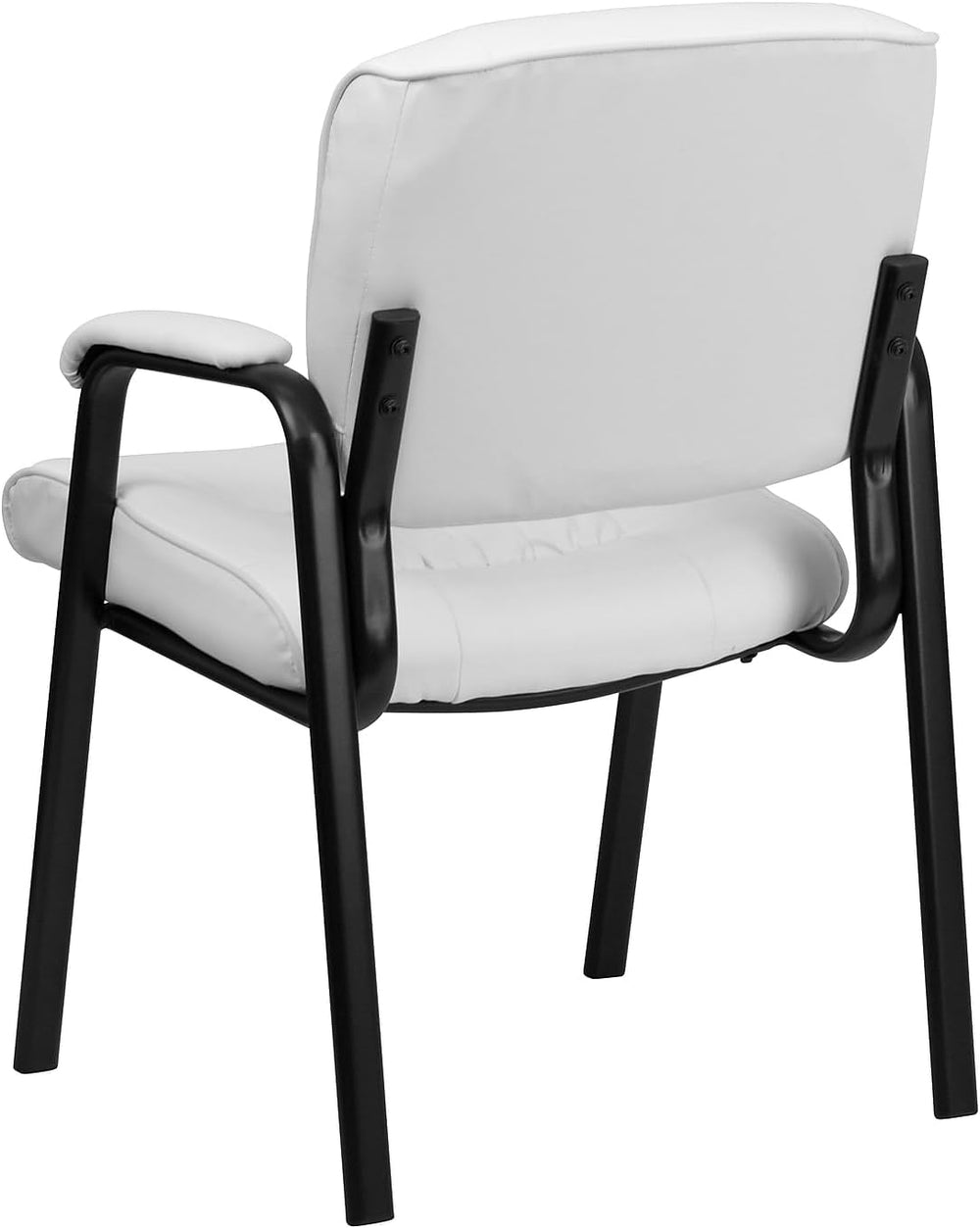 Flash Furniture LeatherSoft Reception Chair, White/Black