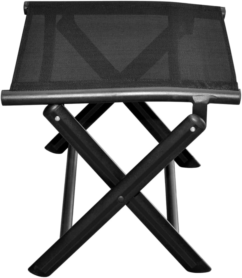 vidaXL Aluminum Foldable Footrest in Black