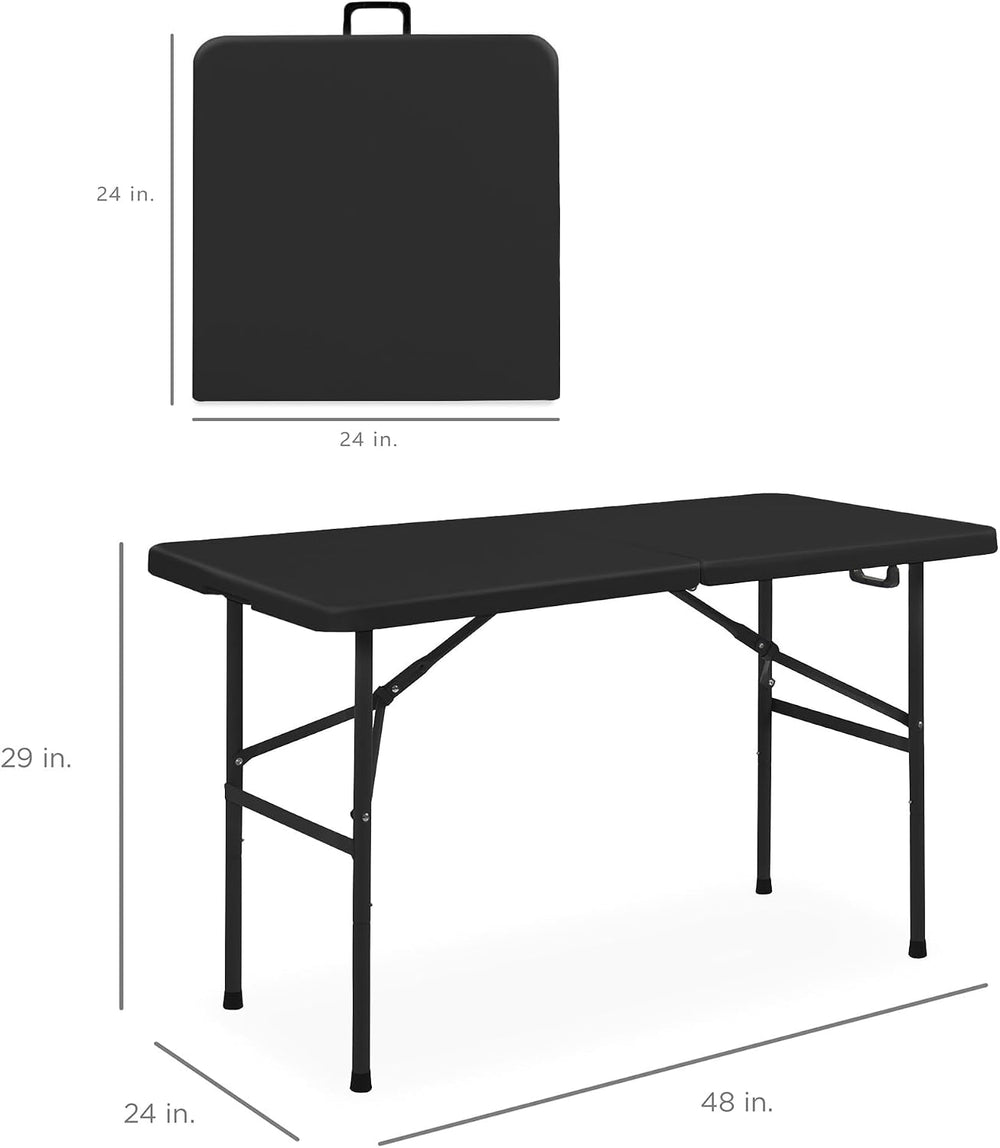 Best Choice Products 4ft Plastic Folding Table, Indoor Outdoor Heavy Duty Por...