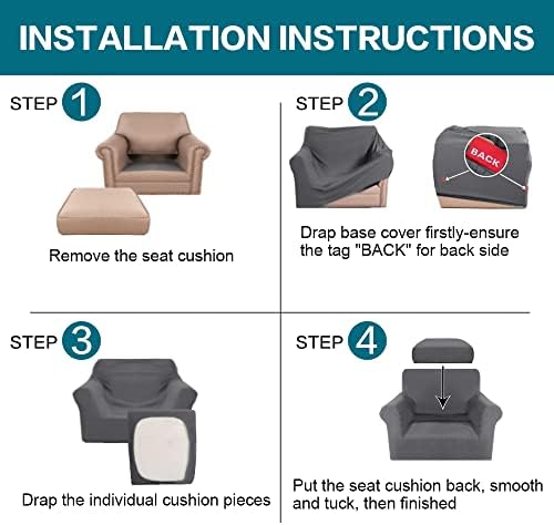 Turquoize 2 Piece Chair Covers Chair Slipcovers for Living Room Armchair Couc...