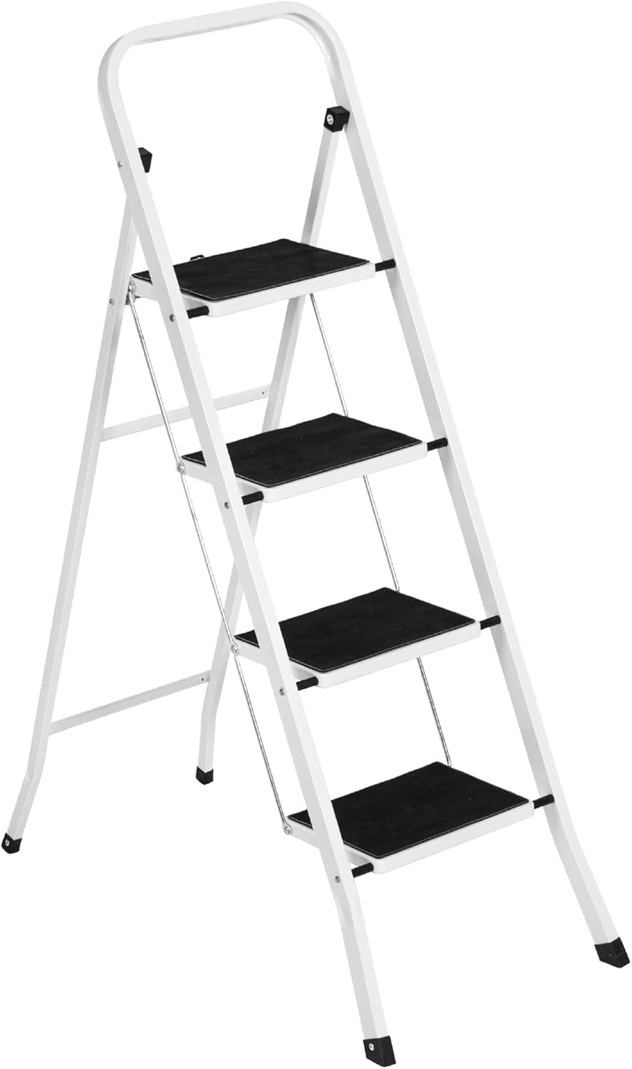 Simpli-Magic Step Ladder, 4 Step Stool Ergonomic Folding Step Stool with Wide...