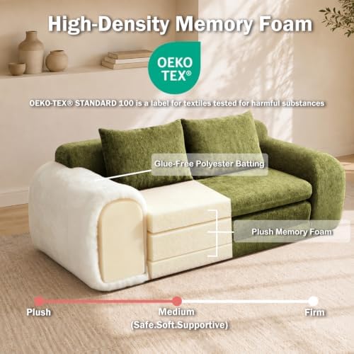 Fold Out Chair Bed, Folding Sofa Bed, 2 in 1 Convertible Sleeper Chair Bed fo...