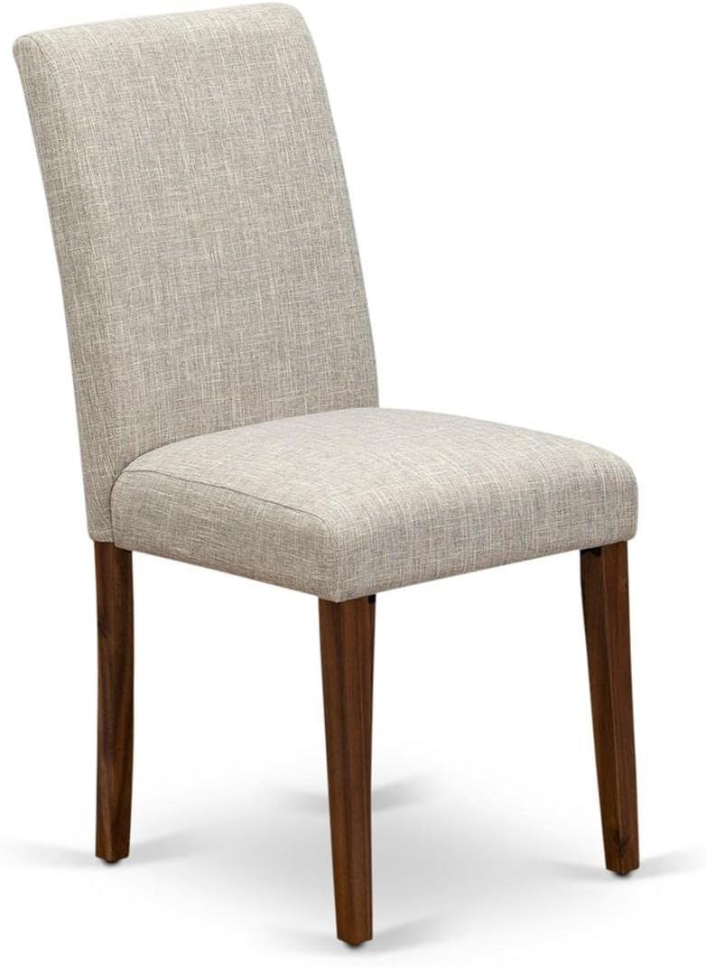 East West Furniture ABPNT35 Abbott Classic Parson Chairs - Doeskin Linen Fabr...