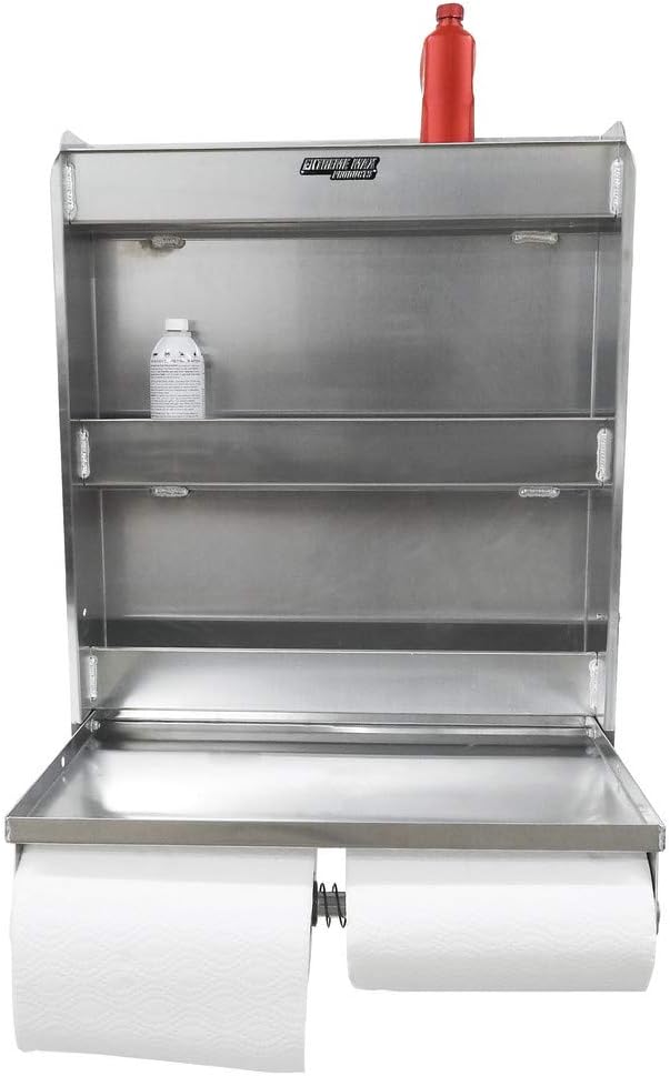 Extreme Max 5001.6049 Aluminum Work Station Storage Cabinet w/ Flip-Out Work ...