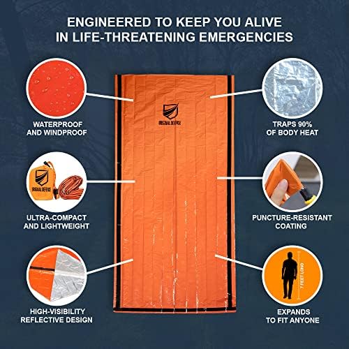 Original Defense® Emergency Sleeping Bag – Waterproof Bivvy Sack & Surviv...