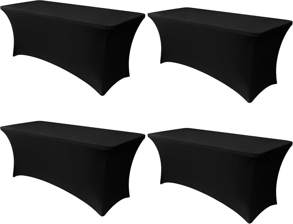 Obstal 6ft Stretch Spandex Table Cover - 4 Pack Universal Rectangular Fitted ...