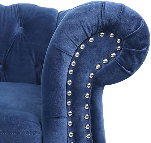 AVZEAR 2-Piece Living Room Sectional Sofa Set, Upholstered Sofa Blue Couch Mo...