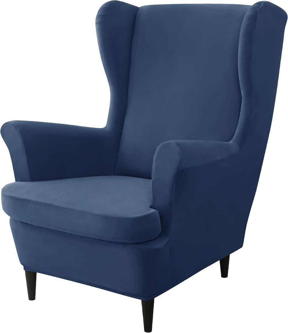CONRUSER Stretch Wingback Chair Covers, 2 Piece Wing Chair Slipcovers Soft Ve...