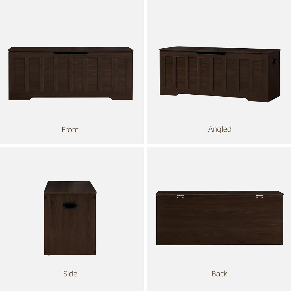 VANKILEY 47.2" Storage Chest Extra Large,Wooden Storage Trunk(Espresso)