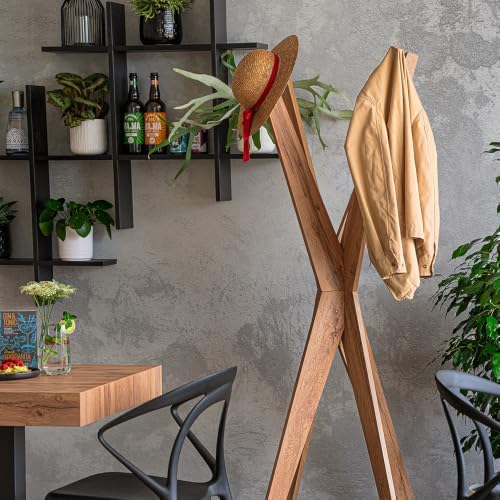 Mobili Fiver, Coat stand, Emma Rustic Oak, Made In Italy