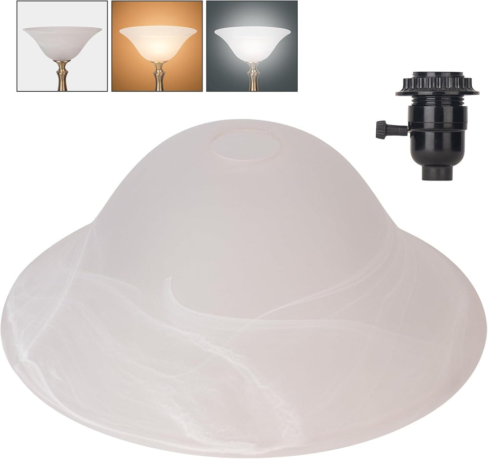 Glass Lamp Shade Replacement for Torchiere Floor Lamps, Lamp Shade for Floor ...