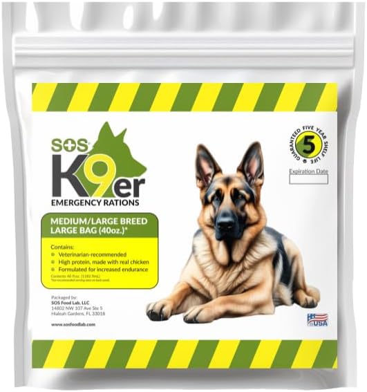 SOS Food Lab Emergency Dog Food Ration (40 Oz) - Pet Food Contains High Prote...