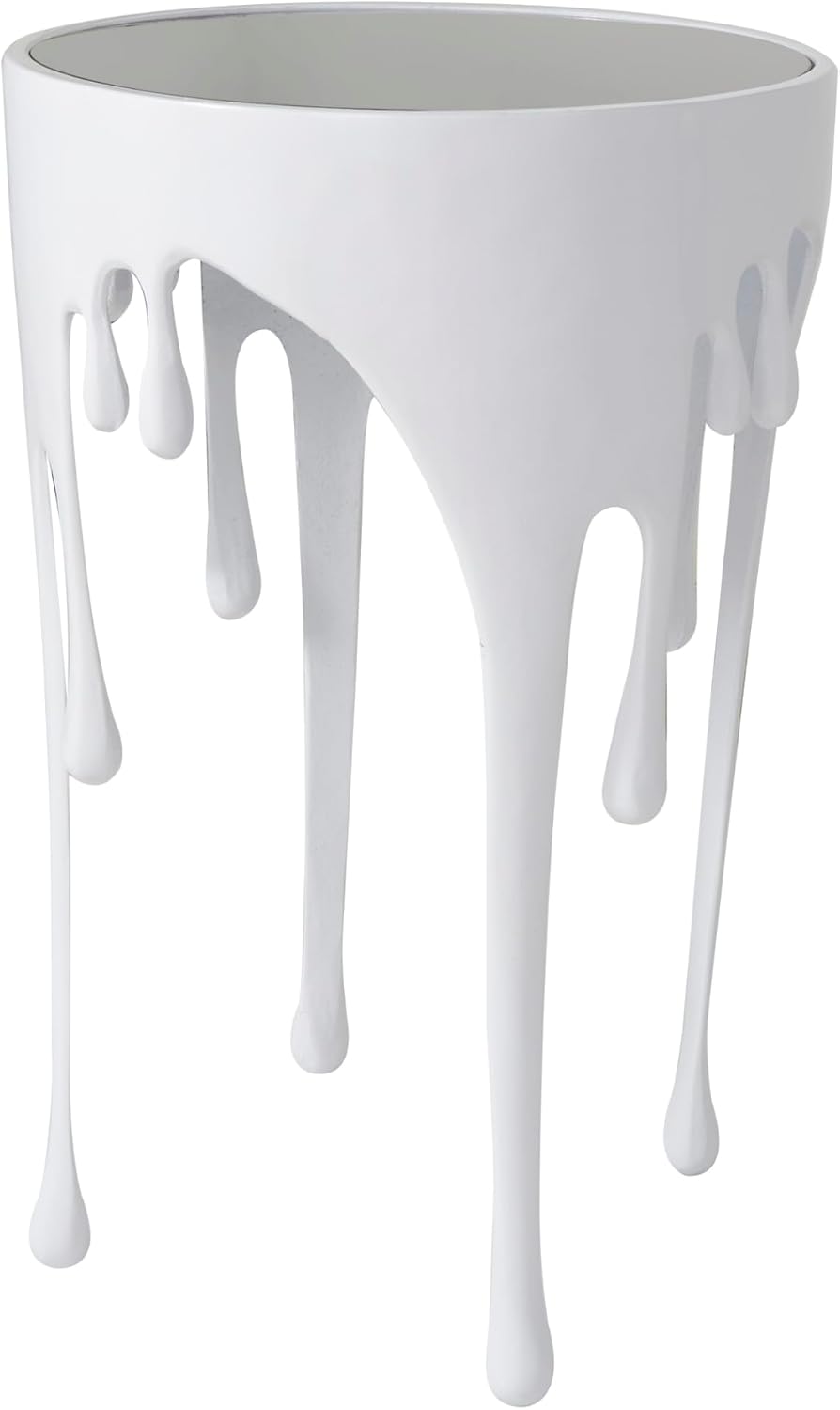 Deco 79 Aluminum Metal Abstract Side Table 16" x 16" x 25", White