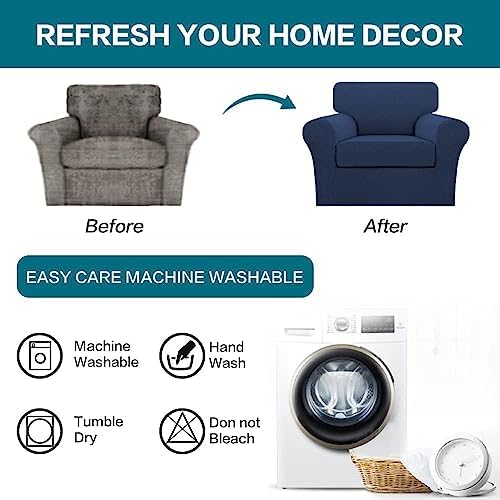 Turquoize 2 Piece Chair Covers Chair Slipcovers for Living Room Armchair Couc...