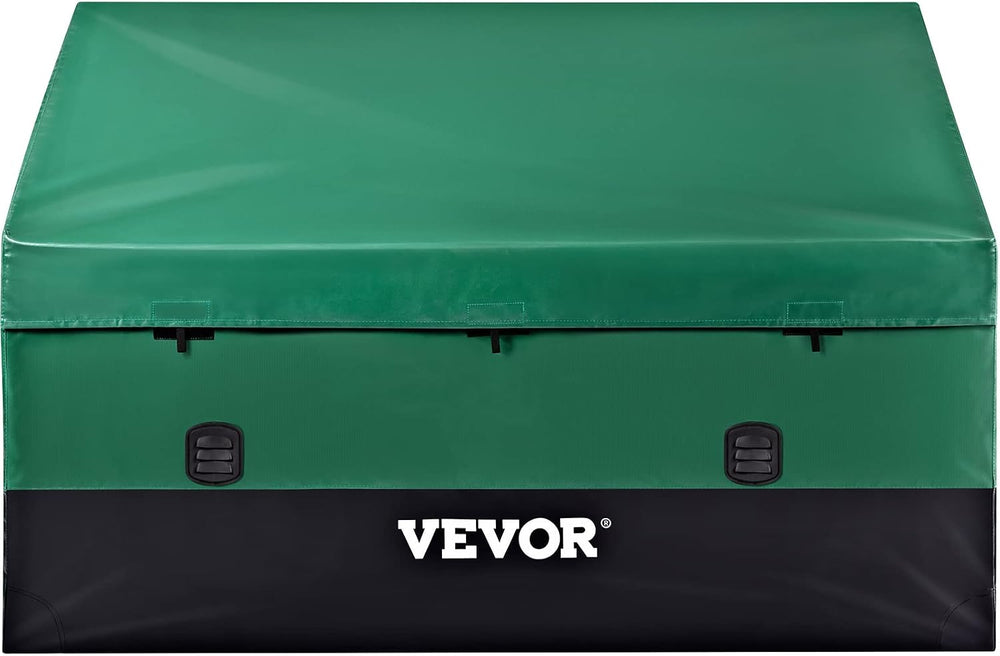 VEVOR Outdoor Storage Box, 150 Gallon Waterproof PE Tarpaulin Deck Box w/Galv...