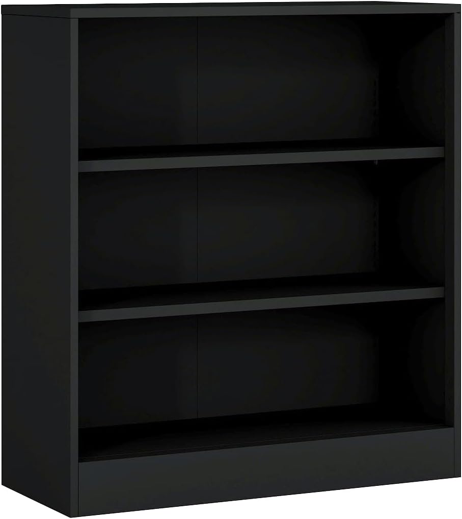 IRONMIX Metal Open Bookcase, 3-Tier Bookshelf with Adjustable Shelves