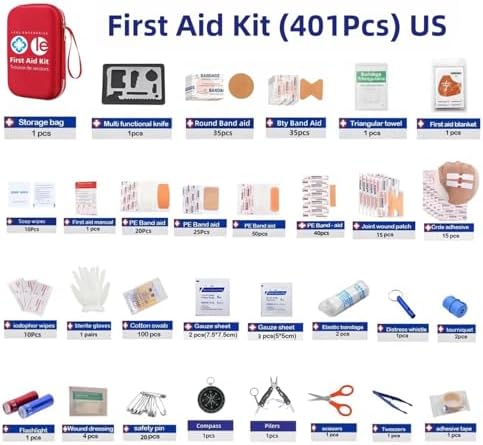 Leal 400-Piece First Aid & Survival Kit for Home, Office, Car & Camping